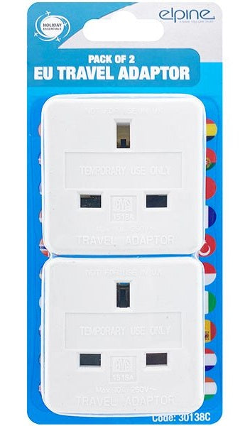 2pc 10A EU Travel Adaptor with European Pin