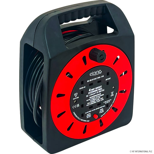 20m Cable Reel - 4 Way Socket 13A