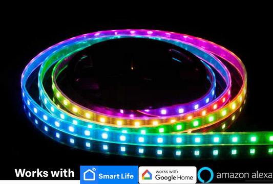 5 Metre Smart LED Strip - RGB+CCT+Dim - 12v - 24w - Tuya WIFI & Bluetooth