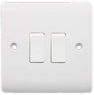 2 Gang 1 Way Plate Switch