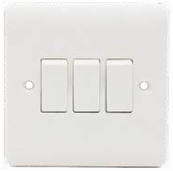 3 Gang 2 Way Plate Switch