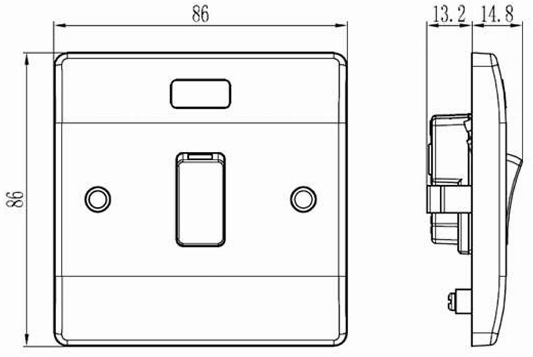 13A Switched Fused Connection Unit (FCU) With Neon