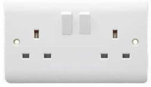 13A 2 Gang Switched Socket - Double Pole