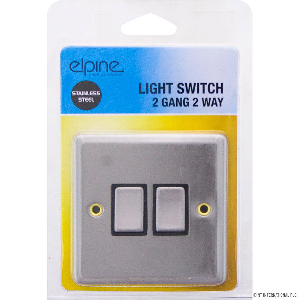 10A 2Gang 2Way Switch S/Steel